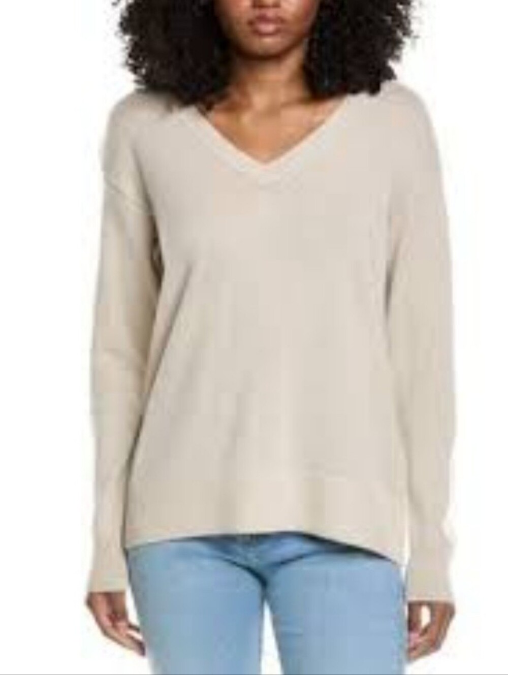 VINCE Boxy Wool & Cashmere-Blend V-Neck Sweater Sz. MED $368